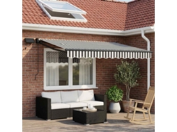 Vidaxl Toldo Retrátil Elétrico Antracite E Branco 3 X 2,5 M