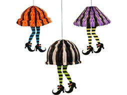 Decoração de Halloween Nova Line, Ornamento de Papel Honeycomb, Saia e Salto Alto | S/MARCA