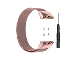 Pulseira Milanesa Rosa, Compatível Com Garmin Forerunner 45/ 45s/ Swim 2