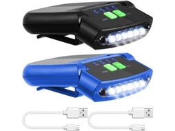 2 Luminárias Clip para Boné, LED, Recarregáveis, USB, à prova d'água, super brilhantes | S/MARCA