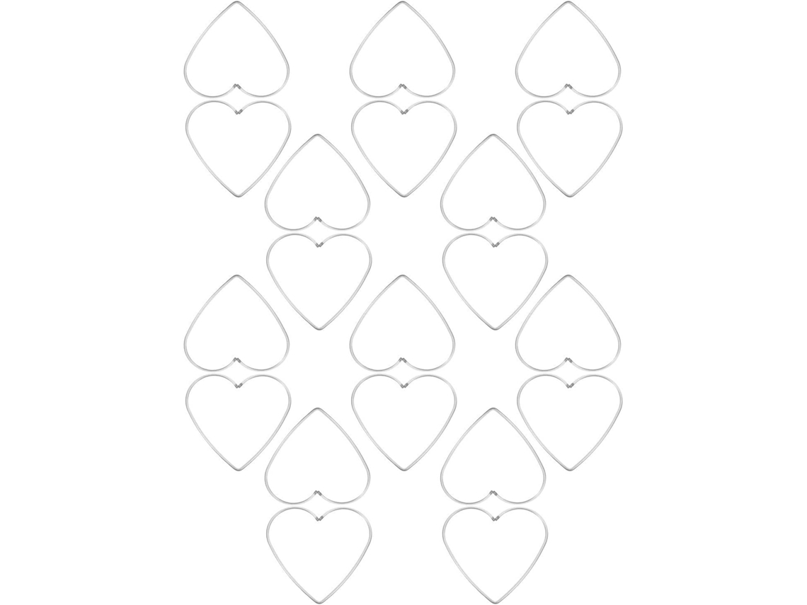 Conjunto De 20 Anéis De Ferro Em Formato De Coração Para Apanhador De Sonhos, 10 Cm (3,94 Polegadas)