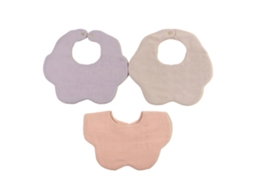 Conjunto de 3 peças de fraldas de algodão para bebês, estampadas, bandana, cachecol, fralda respiratória para higiene bucal, toalha para saliva e proteção contra alimentos.