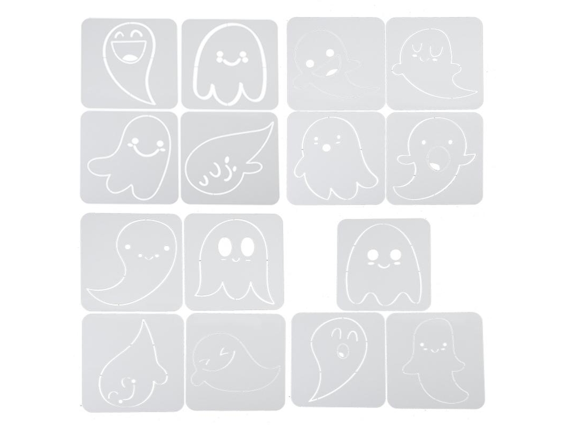 15Pcs Estêncil de Halloween para Decorações de Halloween ALLINLESS