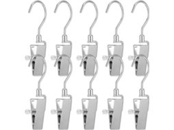 Ganchos de Plástico para Roupa, 10 Peças, Prendedores Giratórios Botas, Guarda e Banheiro, CHABERLU