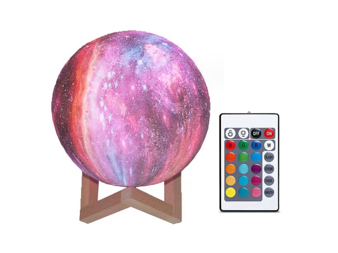 Luminária Céu Estrelado Lx, 1pc, 15cm, Touch, 16 Cores+ Aba Controle Remoto BRILVIBERA (com Moldura de Madeira Maciça)