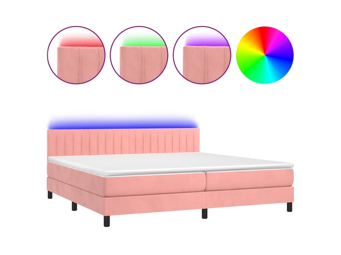 Box Spring Bed, Box Spring Beds Vidaxl Cor-de-rosa Veludo (200 X 200 Cm)