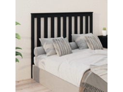 Vidaxl Cabeceira De Cama 146x6x101 Cm Pinho Maciço Preto,,.,.,m.
