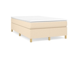 Vidaxl Cama Boxspring Com Colchão 120x190 Cm Tecido Cor Creme