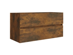 Sink Cabinet, Sink Cabinets Vidaxl Marrom Madeira Processada (90 X 38.5 X 45 Cm)