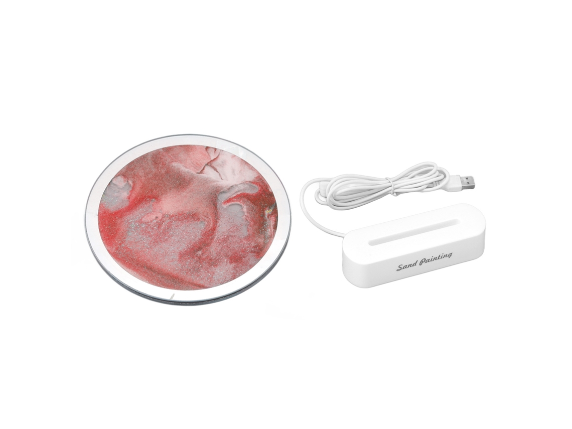 Rebe-lâmpada De Mesa Com Areia Móvel Quicksand Usb Protetora De Olhos Arte Decorativa Para Dormitório Sala Vermelha