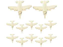 Conjunto de 12 Tachinhas Douradas em Formato Avião, Joias da Liga Zinco