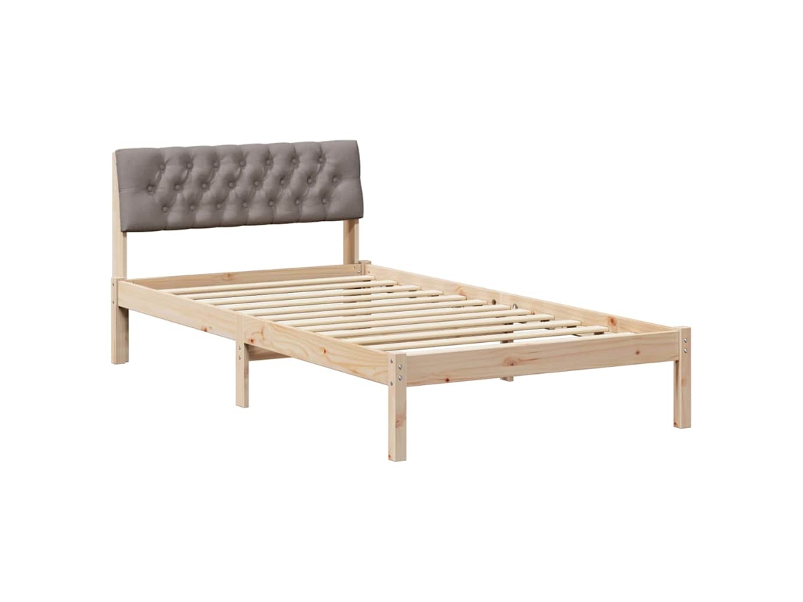 Estrutura da Cama com Cabeceira Marrom e Taupe 100 X 200 Cm VIDAXL