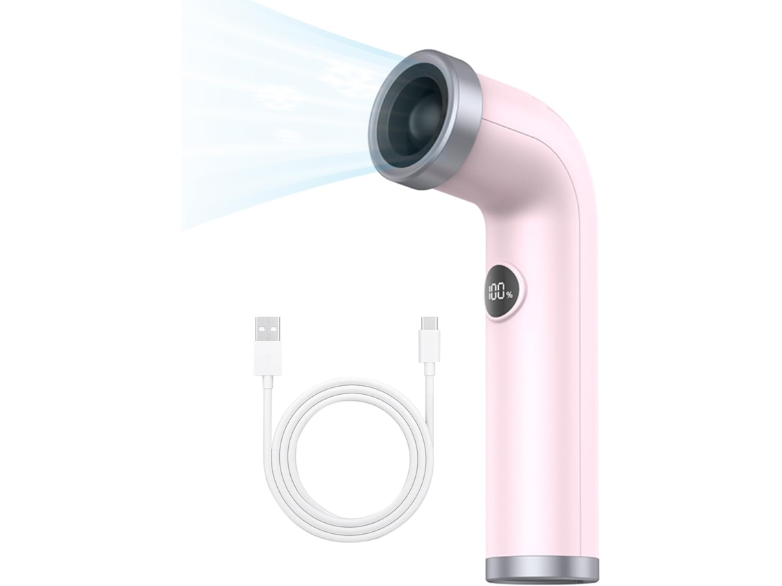 Ventilador Portátil De Mão Com 100 Níveis De Velocidade E Visor Digital