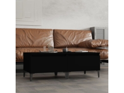 Vidaxl Mesas De Apoio 2 Pcs 50x46x35 Cm Derivados De Madeira Preto
