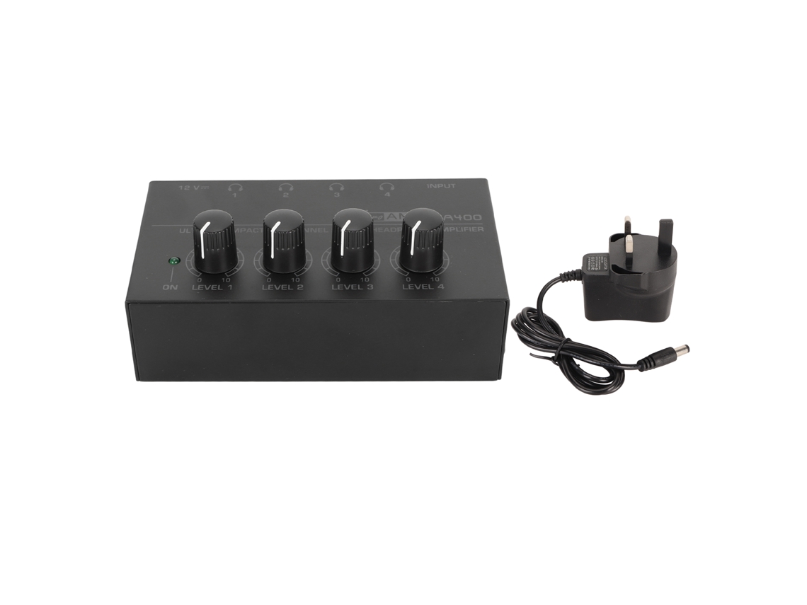 Aetheria amplificador de Fones de Ouvido Estéreo 4 Canais Controle de Volume Independente Ultra Baixo Ruído Uk Plug