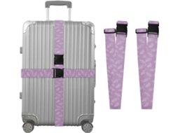 Conjunto De 2 Cintas Bagagem Com Estampa Bolinhas E Folhas, Ideais Para Malas De Viagem Cintas Ajustáveis E Resistentes