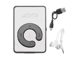 Mini reprodutor MP3 com cabo USB e fones, preto TAISHENGDA
