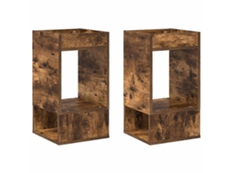 Mesa de Apoio 2 Pcs Carvalho Defumado 30 X 30 X 56 Cm MAISON EXCLUSIVE