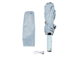 Guarda chuva Ventilador Portátil Automático Verde Sol e Chuva