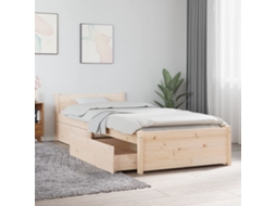 Vidaxl Estrutura de Cama C/ Gavetas Pequena Solteiro 75x190 Cm