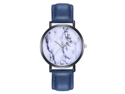 Reloj De Cuarzo Casual Unisex Con Correa De Cuero Pu Azul