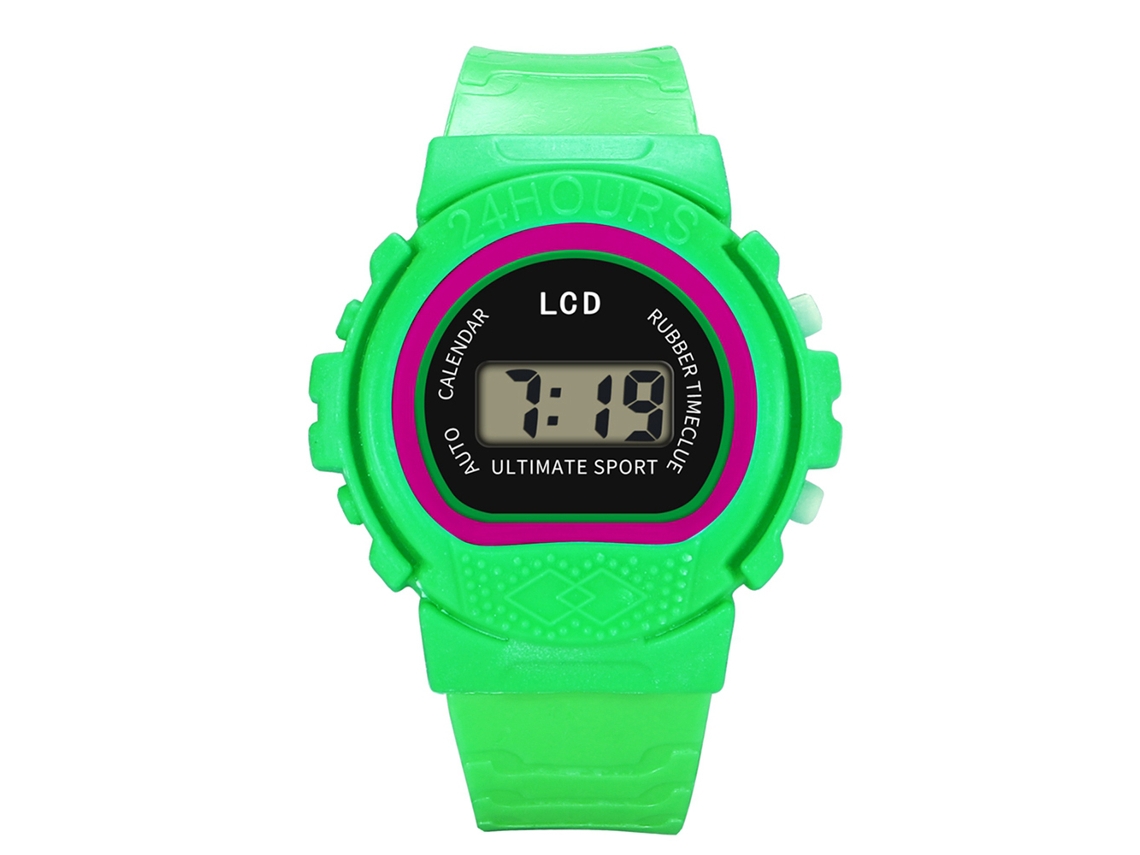 Reloj Electrónico Infantil Moda Niños Pulsera Regalo Ideal Verde