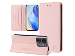 Capa De Couro Para Celular Rc01 Com Dupla Dobra Magnética E Rfid