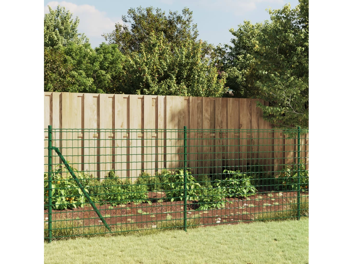 Vidaxl Cerca De Malha De Arame Com Flange 0,8x25 M Verde