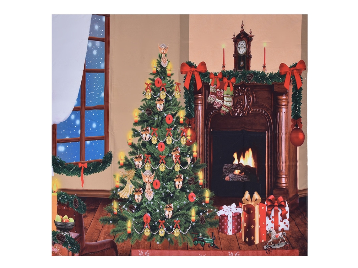 Tecido Natal Multiuso Poliéster Parede 150x150cm