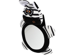 Espelho Retrovisor Interno Em Acrílico Preto Com Formato De Zebra, Que Chama A Atenção No Carro.
