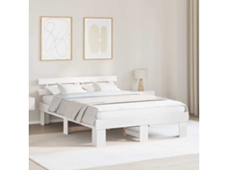 Vidaxl Estrutura Da Cama Com Cabeceira Branco 150 X 200 Cm