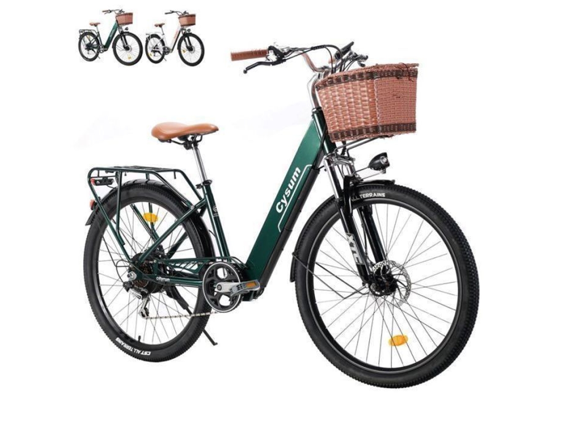 Bicicleta Elétrica - Cysum - Cityrun-26 - Motor 250w - Bateria 36v 10ah - Shimano 7 Velocidades
