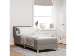 Vidaxl Cama Box Com Cabeceira Cinzento-acastanhado 80 X 200 Cm Tecido