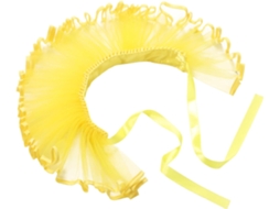 Gola Medieval Unissex Em Tule Amarelo Com Babados No Pescoço, Confortável E Elegante, Ideal Para Cosplay E