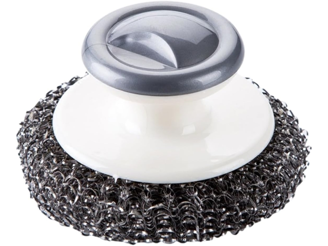 Escova De Lavar Louça Inoomp Com Esfera Aço E Cabo Compacto, Protege As Mãos E É Ideal Para Limpeza Na Cozinha