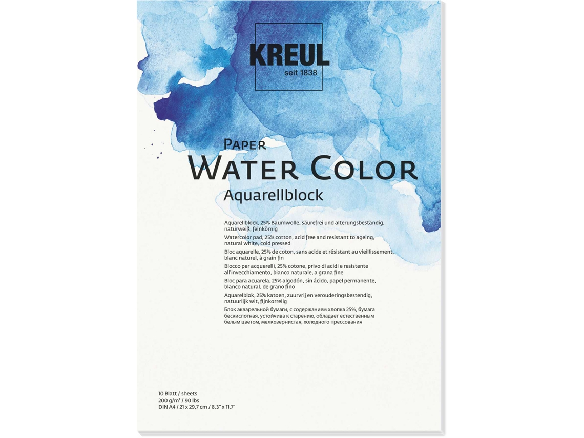 Bloco de Artista KREUL Papel Aquarela Din A3 10 Folhas