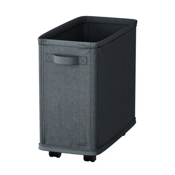 Cesto de Roupa Suja Fino com Rodas, Grande Capacidade, Resistente e Dobrável, Cinza Escuro BRILVIBERA