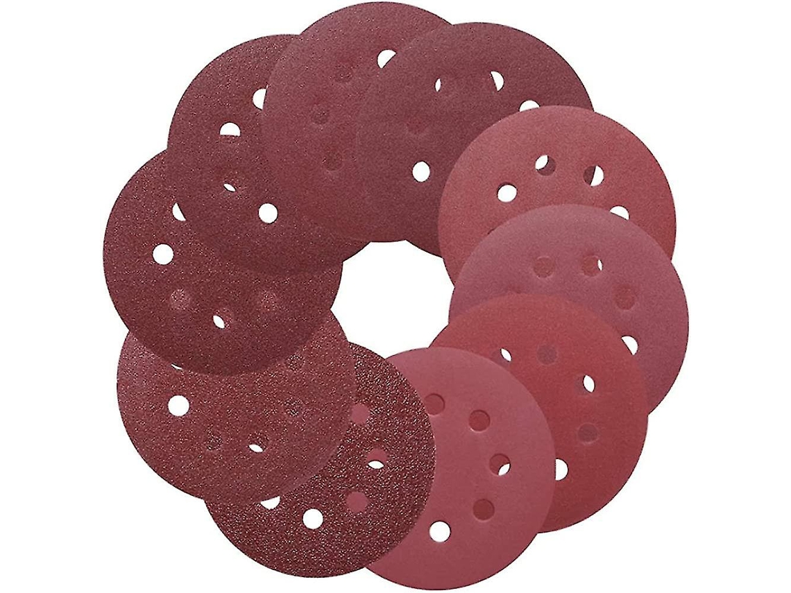 Discos de lixa de 5 polegadas, placas de lixa de 8 furos, lixa de velcro de 125 mm