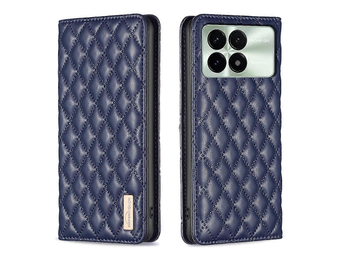 Capa De Celular Flip Magnética Em Couro Com Padrão De Diamante Para Xiaomi Redmi K70e