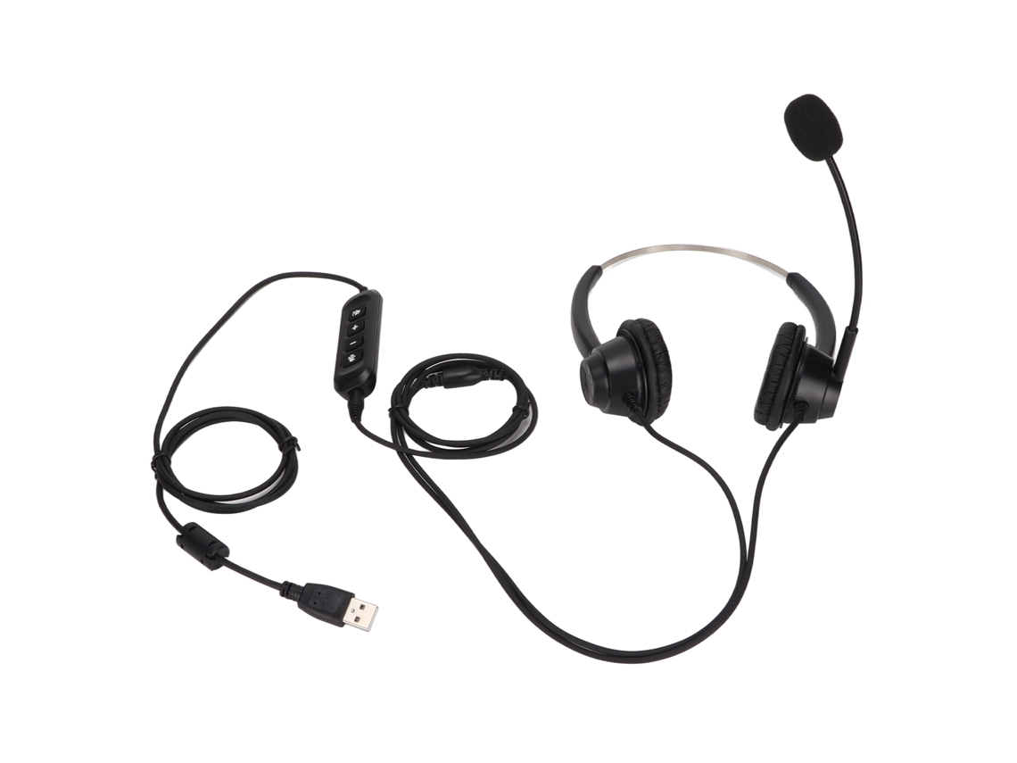 Mali fone de Ouvido Binaural para Escritório 3.5mm Usb com Ajuste de Volume e Mudo H360d 3.5 u901