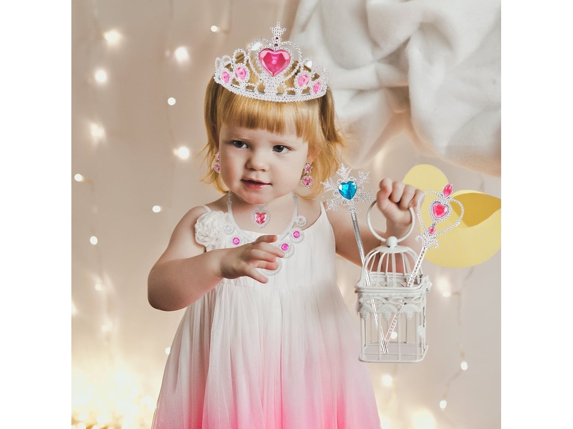 Primerox conjunto de Brincadeira de Jóias Princesa para Meninas com 60 Peças Acessórios de Fantasia