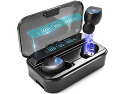Auriculares Bluetooth True Wireless ENKERS Hifi Estéreo com Estojo de Carregamento Usb-C Cancelamento de Ruído e Carregamento Rápido s de Ouvido