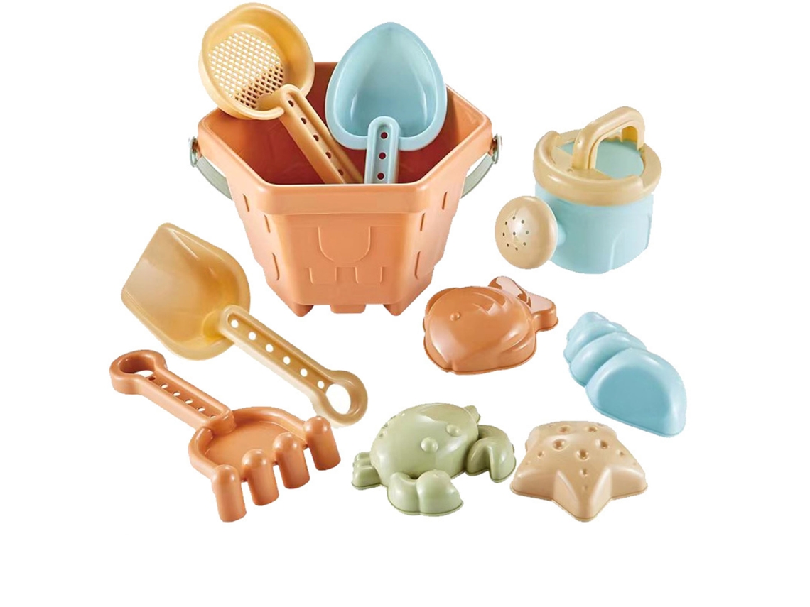 Business 10pcs Conjunto de Brinquedos de Areia Praia Moldes Casco Balde Palheta Arado para Crianças Bebês