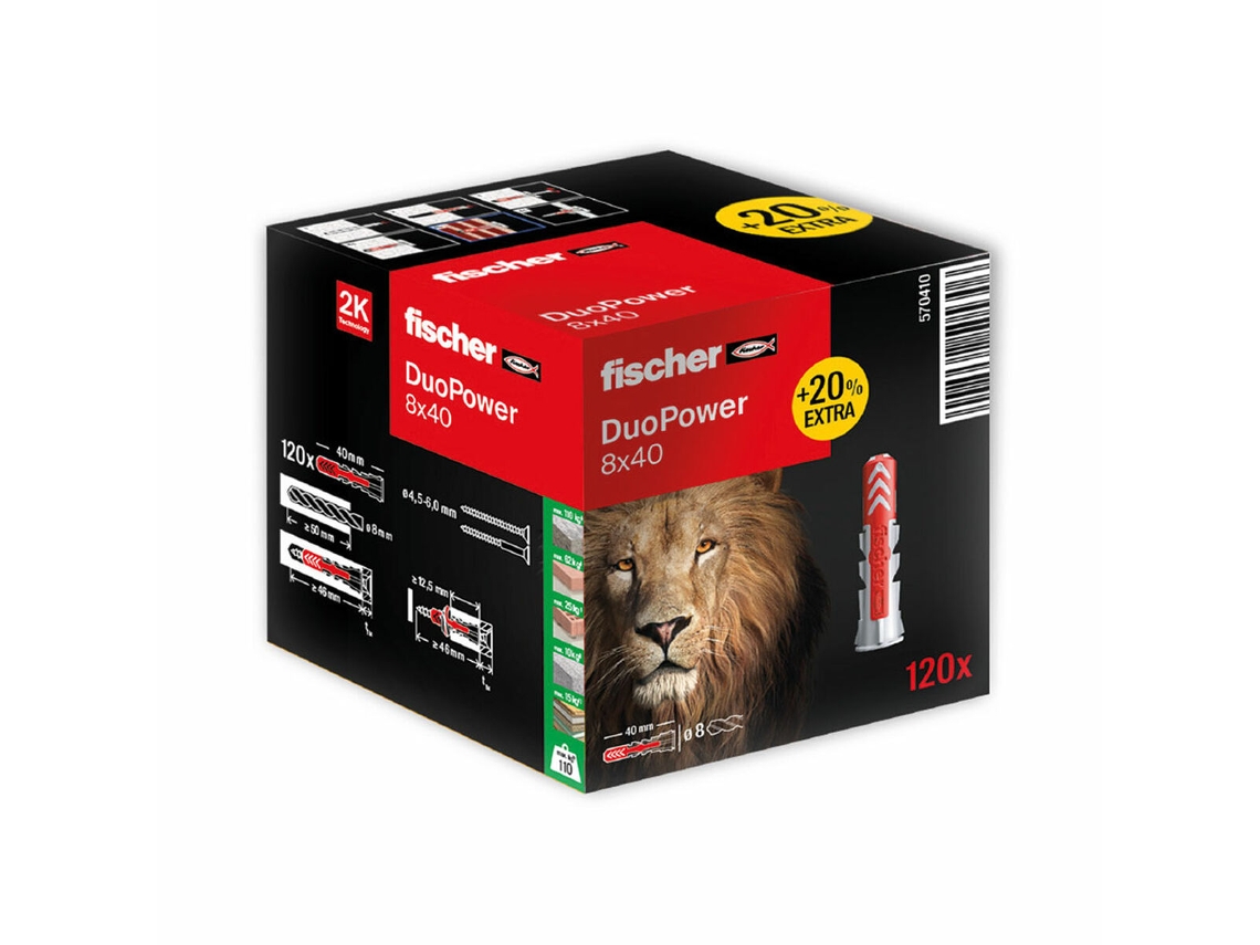 Duopower Tacos 570410 8 X 40 Mm 120 Unidades FISCHER