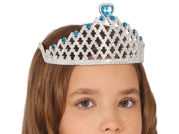 Tiara de princesa prateada com coração