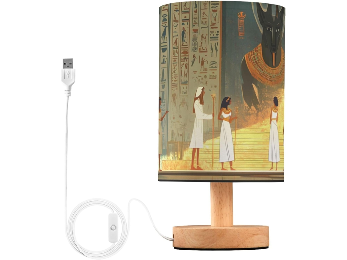 Abajur De Cabeceira Inspirado No Antigo Egito, Com Porta Usb, Sem Necessidade De Lâmpada, Luz Led Quente Para Quarto