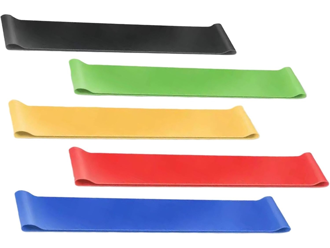 Faixas Elásticas Para Exercícios 5x | Acessório Profissional Pilates, Fitness Indoor, Reabilitação, Ioga