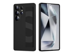 Capa Protetora Transparente Com Cobertura Total E Alça De Pulso Em Silicone Fosco Para Celular.preto Fosco, Samsung S25