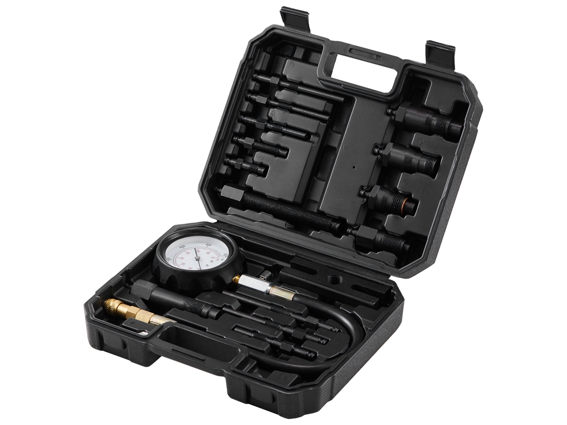 Compressômetro, Medidor de Compressão para Motor a Diesel com 18 Adaptadores