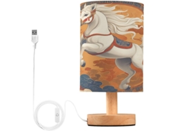 Abajur De Cabeceira Étnico Tribal, Vermelho, Com Porta Usb, Ideal Para Corredor, Quarto E Como Luz Noturna